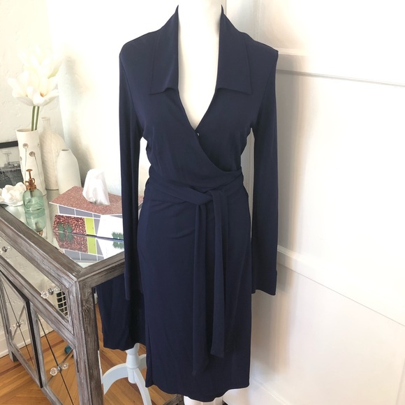 Diane Von Furstenberg Dresses & Skirts - Diane Von Furstenberg Vintage Navy Wrap Dress
